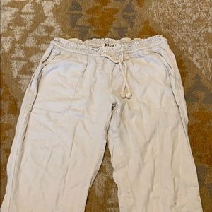 Roxy beige linen pants